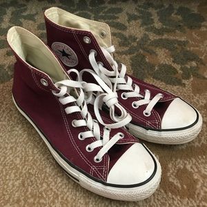 Maroon/ Burgundy Converse High Tops